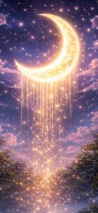 三日月×ゴールドの光(仕事運・金運)