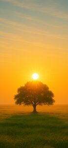 運気が上がる太陽と木の待ち受け