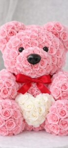 ピンクの薔薇ベアで恋愛運が上がる待ち受け画像