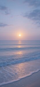 夕焼けの海で浄化と開運の待ち受け 