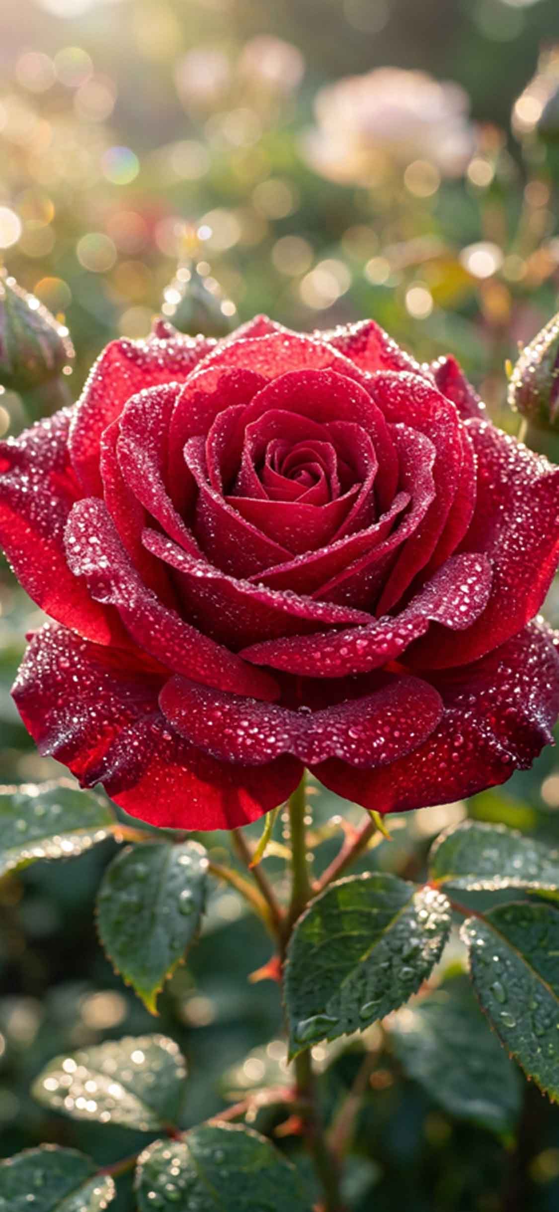 赤い薔薇の待ち受け効果