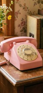 【ピンクの待ち受け】ピンクの電話で連絡が来る、恋の願いが叶う背景画像