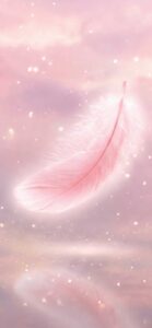 舞い降りるピンクの羽根（エンジェルフェザー）