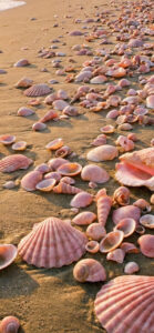 辛い片思いに…恋愛運アップ、出会い運アップにピンクの貝殻の待ち受け、ラインの背景画像