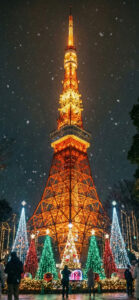 片思いに最強の恋ジンクス、東京タワーのクリスマスイルミネーションの待ち受け画像