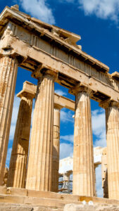 運気が上がる柱の待ち受け、スマホの背景画像、パルテノン神殿のラインの背景画像
