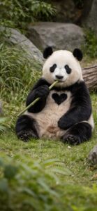 すぐに連絡が来たハートのパンダの待ち受け画像