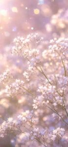 かすみ草の感謝と幸福を引き寄せる待ち受け、背景画像