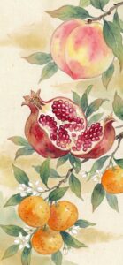 幸運を呼ぶ待ち受け画像・幸せを呼ぶライン背景、三柑(さんかん)の実