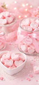 恋愛運を上げるピンクハートマシュマロの待ち受け