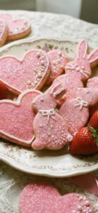 うさぎとハートのアイシングクッキー待ち受け画像（恋の飛躍・素直な告白・子宝） 