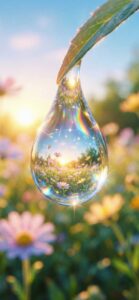 幸せになる滴の待ち受け背景画像、無料