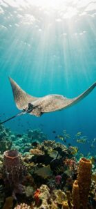 ラッキーフィッシュのエイの幸せになる待ち受け背景画像