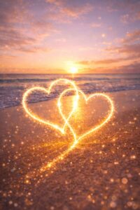 ダブルハートのラッキーなことが起こる幸運になる壁紙、待受画像、背景画像