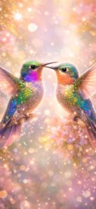 いい知らせを引き寄せる最強画像④ つがい（2羽）のハチドリ（絆と再会）