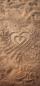 連絡が来る待ち受け：バヌアツのアイラブユーの砂絵 