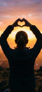 手でハートの恋の願いが叶う待ち受け画像 